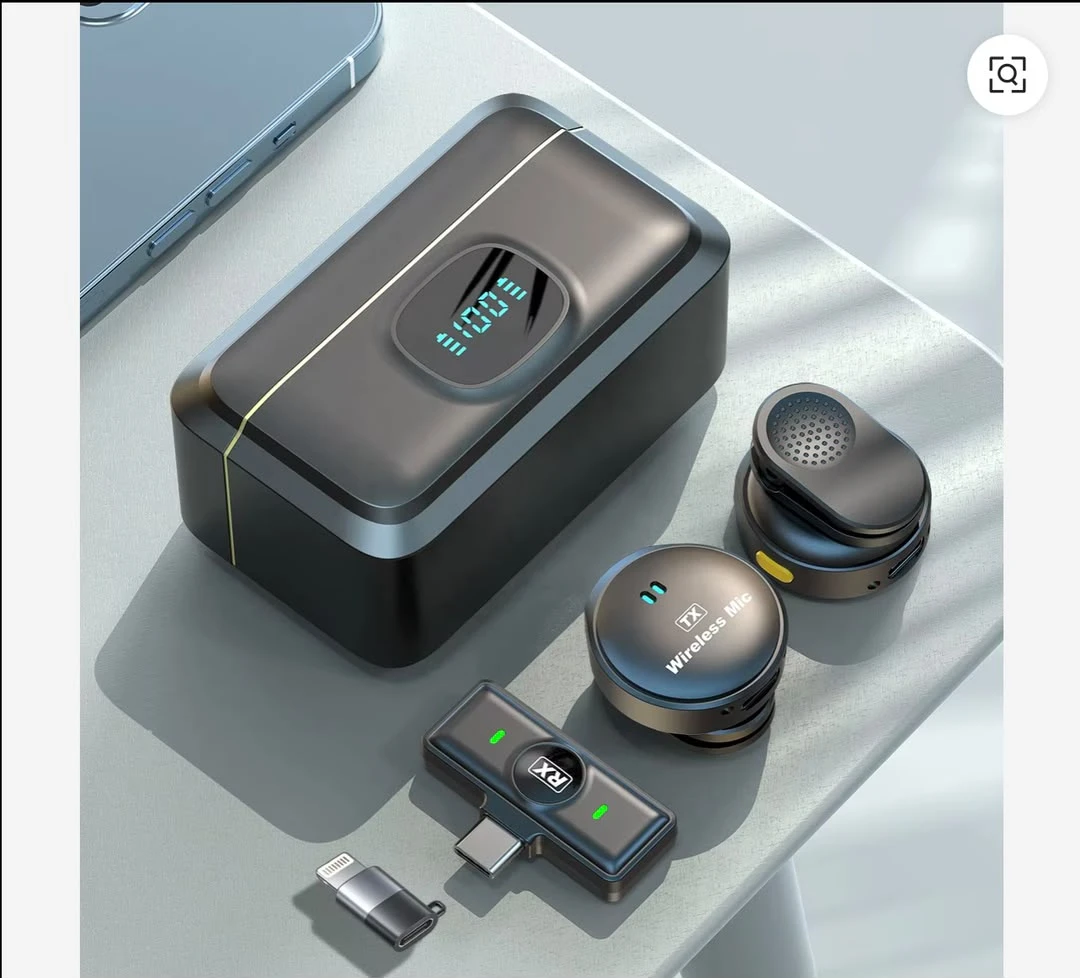 Q8 Lapel Wireless Microphone – Portable Clip-On Mic for Clear Audio Recording, Video, TikTok, YouTube & Live Streaming