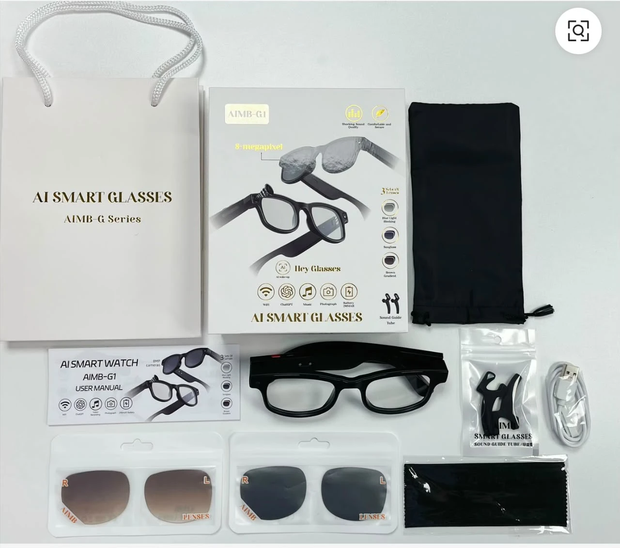 AI Smart Glasses with Bluetooth, ChatGPT & WiFi – Smart Video Recording Glasses for Content Creation, Hands-Free Calls & Everyday Use